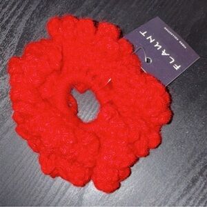 Red Crochet Puff Scrunchie